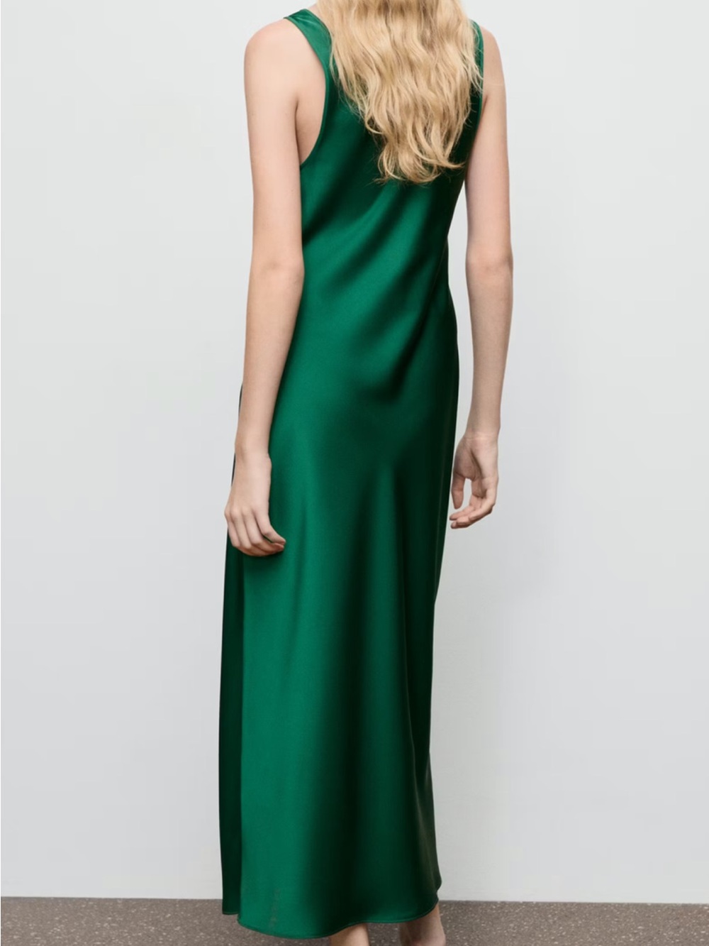 Mango Emerald Green Sleeveless Slip Dress - Picture 2 of 3